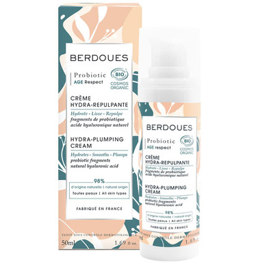 Probiotic Age Respect Hydra Plumping Cream | Anti Aging Face Moisturizer With Hyaluronic Acid. Leaves The Skin Firmer. Fine Lines & Wrinkles Appear Less Visible | Made In France - 1.69 Fl.Oz