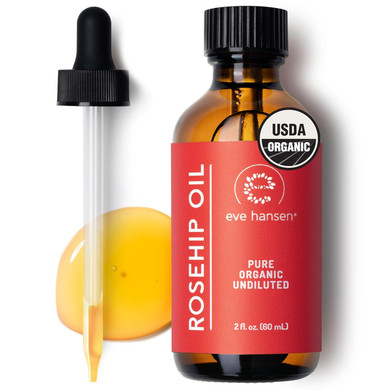 Eve Hansen Rosehip Oil For Face & Skin  Organic Cold-Pressed Rosehip Seed Oil | Hydrating & Fast-Absorbing Moisturizer | 2Oz