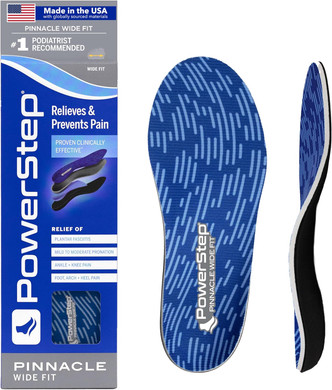 Powerstep Wide Fit Orthotics Insoles, Wide Feet Arch Support, Plantar Fasciitis Relief, Mild Pronation, Orthotics That Supports Ankle & Knee Pain For Men And Women, Made In The Usa