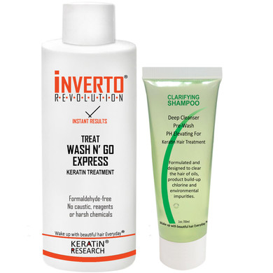 Complex Brazilian Keratin Hair Blowout Treatment Formaldehyde Free With Inverto With Clarifying Shampoo Straighten Repair And Smooth Hair By Keratin Research Keratina Brasilera (33.8 Oz)