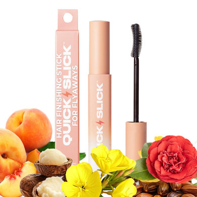 Inh Hair Mascara For Flyaways | Quick Slick Hair Finishing Stick For Flyaways, Frizz Control, & Slick Back Look | Non Greasy & Non Comedogenic Smoothing Serum & Frizz Tamer Wand | Peach Tart, 18Ml