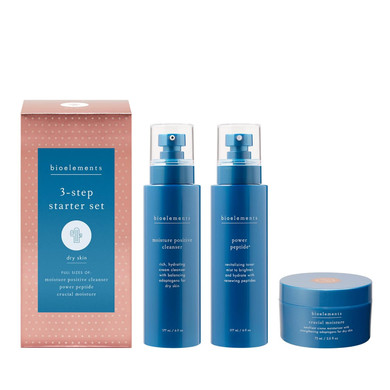 Bioelements 3-Step Starter Set: Dry Skin - Includes Moisture Positive Cleanser, Power Peptide Toner & Crucial Moisture Moisturizer
