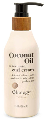 Oliology Coconut Oil Curl Cream - Defines & Enhances Curls & Waves | Botanically Infused | Conditions & Reduces Frizz | Made In Usa, Cruelty Free & Paraben Free (8.5Oz)