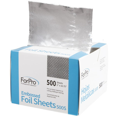 Forpro Professional Collection Embossed Foil Sheets 500S, Aluminum Foil, Pop-Up Foil Dispenser, Hair Foils For Color Application And Highlighting Services, Food Safe, 5" W X 10.75" L, 1000-Count