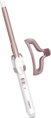 Conair Double Ceramic 1 ½-Inch Curling Iron With Claw Clip, 1.5-Inch Barrel Creates Soft Waves, Hair Waver For Use On Medium And Long Hair, White