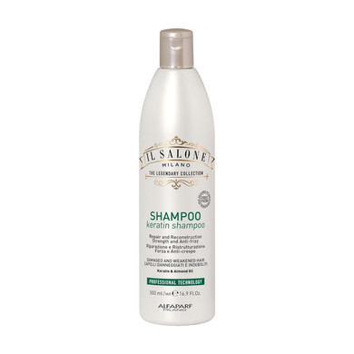 Il Salone Milano Professional Keratin Shampoo For Damaged Hair - Cleansing Shampoo + Dry Hair Treatment - Made With Almond Oil & Vitamin E (16.9 Oz / 500 Ml)