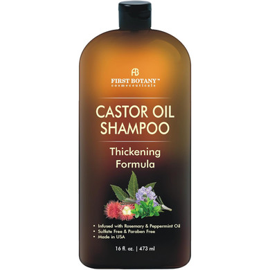 Castor Oil Shampoo - An Anti Hair Loss Shampoo Thickening Formula For Hair Regrowth, Anti Thinning Sulfate Free For Men & Women Anti Dandruff Treatment 16 Fl Oz