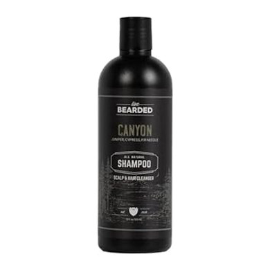 Live Bearded All-Natural Shampoo For Men - Promotes Growth - Strengthening Thinning Hair And Hairloss | Canyon Scent - Juniper, Cypress, Fir Needle