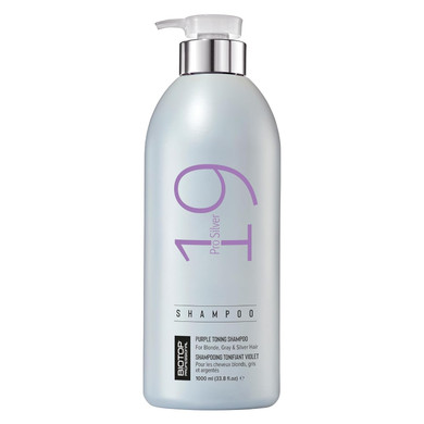 Biotop Professional 19 Pro Silver Shampoo - Purple Shampoo To Neutralize Yellow And Brassy Tones - Made With Sunflower Oil And Vitamin E - For Blonde Or Bleached Hair - 8.45 Oz
