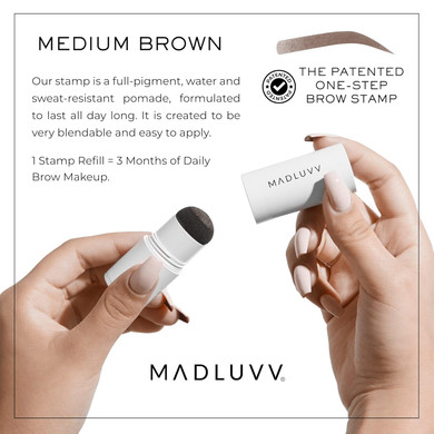 Madluvv Brow Stamp Refill* - Color Stamp For Brows & Root Touch Up For Women & Men, Instantly Conceal Hair Loss, Grey Hair, Thinning Hair With Stain-Proof/Smudge-Proof Powder Formula (Taupe)
