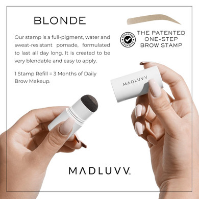 Madluvv Brow Stamp Refill* - Color Stamp For Brows & Root Touch Up For Women & Men, Instantly Conceal Hair Loss, Grey Hair, Thinning Hair With Stain-Proof/Smudge-Proof Powder Formula (Dark Grey)