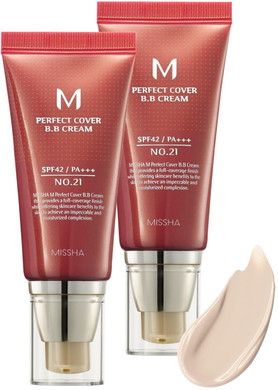Missha M Perfect Cover Bb Cream No.13 Bright Beige - Fair With Cool Undertone Spf 42 Pa +++ 1.69 Fl Oz - Tinted Moisturizer With Spf