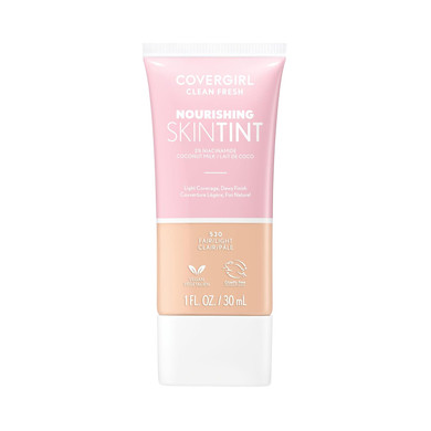 Covergirl Clean Fresh Nourishing Skin Tint, 620 Deep, Liquid Foundation, Dewy Finish, Infused With Coconut & Aloe, Vegan Formula