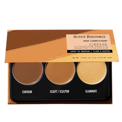 Black Radiance True Complexion Crème Contour Palette, Defines, Sculpts, Highlights  Light To Medium