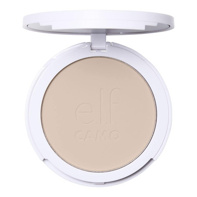 E.L.F. Camo Powder Foundation, Lightweight, Primer-Infused Buildable & Long-Lasting Medium-To-Full Coverage Foundation, Medium 355 W