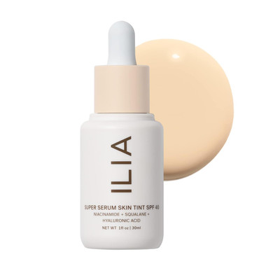 Ilia - Super Serum Skin Tint Spf 40 | Non-Comedogenic, Vegan, Lightweight To Help Against Blue Light, + Pollution While Hydrating, Smoothing, + Refining (Diaz St7, 1 Fl Oz | 30 Ml)