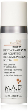 M.A.D Skincare Solar Protection: Photo Guard Spf 50 Self-Adjusting Foundation Serum: Neutral - 30G