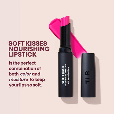 The Lip Bar Soft Kisses Nourishing Vegan Lipstick, With Moisturizing Mango Seed Butter, Satin Finish, Level Up - Berry