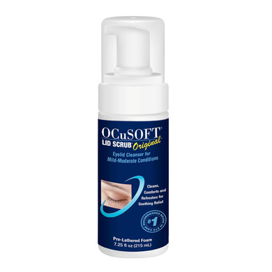Ocusoft Lid Scrub Original Foaming Eyelid Cleanser - Mild Instant Foaming Eyelid & Eyelash Cleanser - Daily Eyelid Wash To Remove Oil, Dust, Pollen & Eye Makeup - 7.25 Fl Oz
