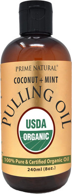 Prime Natural Oil Pulling With Organic Coconut & Organic Peppermint Oil 8Oz | Cocomint | Natural Oral Care & Teeth Whitening | Alcohol Free Mouthwash Freshens Breath, Healthier Teeth & Gums