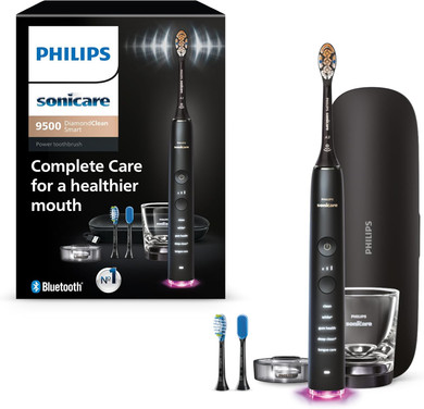 Philips Sonicare Diamondclean Smart 9500 Electric Toothbrush, Sonic Toothbrush With App, Pressure Sensor, Brush Head Detection, 5 Brushing Modes And 3 Intensity Levels, White, Model Hx9923/01