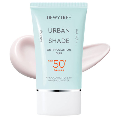 Dewytree Urban Shade Skin Sun Protection Daily Face Moisturizer With Spf 50 + Pa++++ Face Moisturizer For Dry Skin Pink Tone Up Cream Matte Sunscreen Sunblock For Face Spf Face Lotion (1.69 Fl Oz)