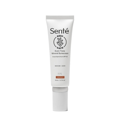 Senté Even Tone Mineral Sunscreen Tinted Broad-Spectrum Lotion - Medium-Dark Spf 36 - Uva/Uvb Protection - 40-Min Water-Resistant - 50 Ml