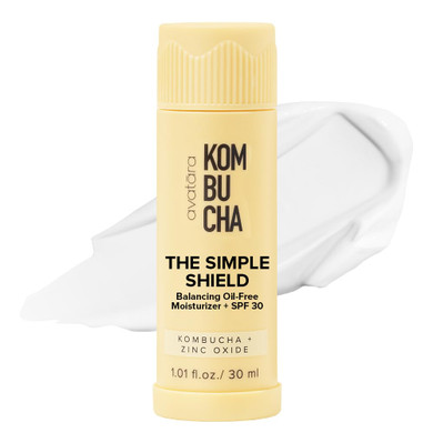 Avatara - Kombucha The Simple Shield Face Sunscreen, Zinc Oxide Spf Moisturizer, Moisturizer With Bha And Hyaluronic Acid, Mineral Sunscreen For Face, Teen Skincare, 1.01 Fl. Oz