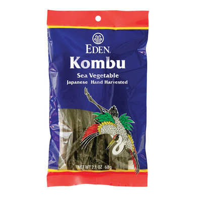 Eden Kombu, Wild Japanese Hand Harvested Sea Vegetable, For Dashi, Seaweed, 2.1 Oz
