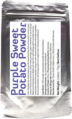 Purple Sweet Potato Powder (Purple Yam, Ube) - 100% Natural - Delicious, Colour-Changing Raw Sweet Potato Powder | Add To Cereal, Porridge, Yogurt, Smoothies | Net Weight: 75G