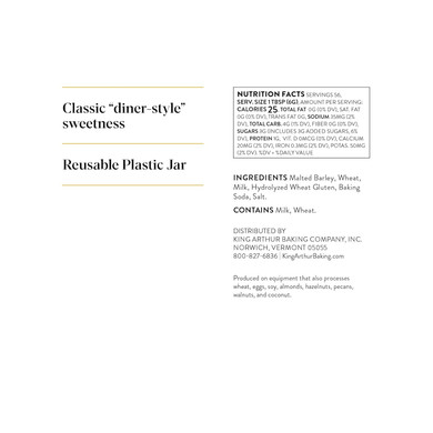 King Arthur Malted Milk Powder: Premium Baking Ingredient For Classic Diner-Style Sweetness, Ideal For Milkshakes, Pancakes, And Waffles - 12 Oz Jar Of Authentic Malt Flavor Enhancer