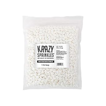 Krazy Sprinkles - Edible Sprinkle Shapes (1Lb, 1X Bag) For Cake Decorating, Cupcakes, Ice-Cream & Desserts By Bakell (White Clouds)