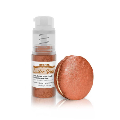 Luster Dust - Rose Gold (4G 1X Pump) | Edible Vegan Dust & Paint For Cake Decorating, Ice Cream, Desserts, Cocktails And Beverages By Bakell