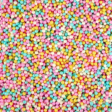 Krazy Sprinkles Mini Beads Sprinkles (1/2 Cup 1X Jar) For Decorating Cakes, Ice Cream And Cookies By Bakell (Cotton Candy)