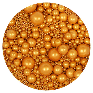 Gold Sprinkles Edible Pearls 4.58 Oz, Gold Pearls For Cake Decorating