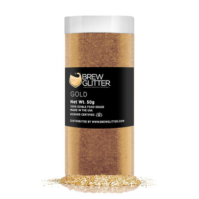 Yellow Brew Glitter Edible Glitter For Drinks, Cocktails, Beer, Garnish Glitter & Beverages | Kosher & Halal Certified | 100% Edible & Food Grade | Vegan, Gluten, Nut Free (50G, Yellow)