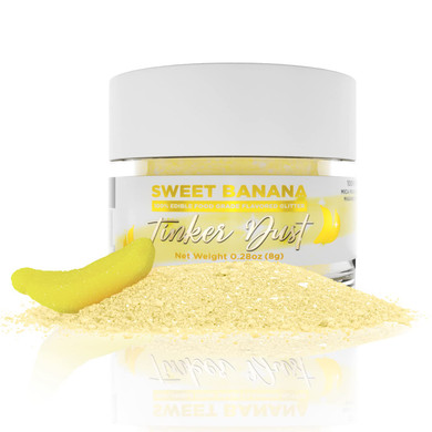 Bakell® Sweet Banana Edible Flavored Glitter | Flavored Tinker Dust® | 100% Edible Glitter | Cakes, Cupcakes, Cake Pops, Glitter & Dusts 8G (Sweet Banana)