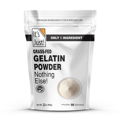 It'S Just - Beef Gelatin Powder (32Oz) Unflavored, Grass-Fed, Non-Gmo, Perfect For Gummies, Keto Friendy Baking, Type I & Iii Collagen, Pure Protein, 2Lbs