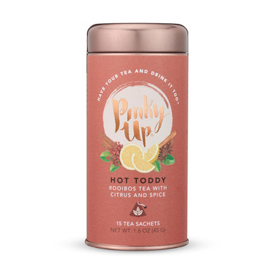 Pinky Up Apple Pie Herbal Tea, Full Leaf Dessert Tea With Cinnamon, Almond, And Hazelnut Brittle, Naturally Caffeine-Free, Compostable Pyramid Sachets, Sweet And Nutty, 1.6 Oz, 15 Sachets