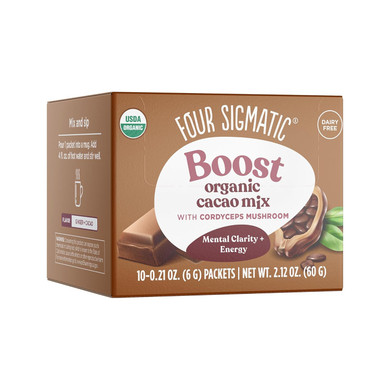 Four Sigmatic Calm Mushroom Cocoa Mix | Organic Dark Hot Cocoa Mix With Reishi Mushroom | Vegan, Dairy Free | 15 Servings