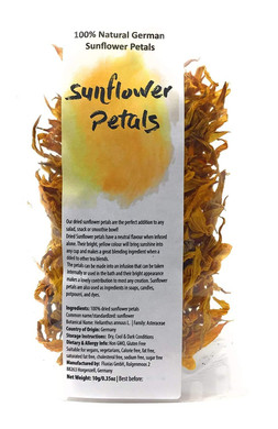 Edible Flowers - 100% Natural Dried German Sunflower Petals - Perfect Addition To Salads, Snacks Or Smoothie Bowls. Natural Sunflower Petals For Soaps, Candles, Potpourri And Dyes