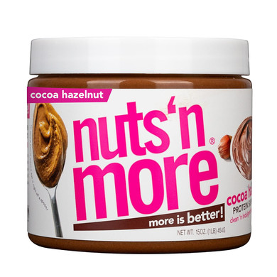Nuts N More Cocoa Hazelnut Butter Spread - High Protein, Low Carb, Low Sugar, Gluten Free, Non-Gmo, All-Natural Keto Nut Butter Snack (15Oz Jar)