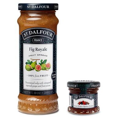 St. Dalfour Strawberry & Rhubarb And French Grape Fruit Spread Bundle, 10 Oz Each - 100% From Fruit, No Artificial Ingredients, All Natural