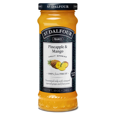 St. Dalfour Pineapple & Mango Fruit Spread - 10Oz - 100% From Fruit, No Artificial Ingredients, Non-Gmo, No Cane Sugars, All Natural, Made In France