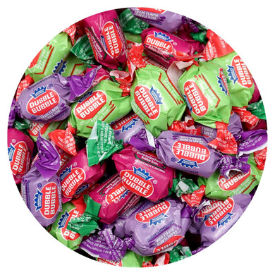 Dubble Assorted Fruit Flavored Bubble Gum - 2 Pound Bulk Bag (Approx. 140 Pieces) - Individually Wrapped Gum - The Hampton Popcorn & Candy Company (Assorted Fruit Flavored - Multi Colored)