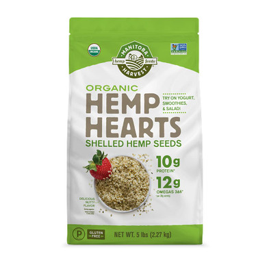 Manitoba Harvest Organic Hemp Seeds, 7Oz, 10G Plant Based Protein And 12G Omega 3 & 6 Per Srv, Smoothies, Yogurt & Salad, Non-Gmo, Vegan, Keto, Paleo, Gluten Free