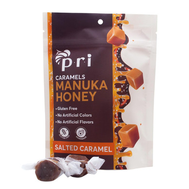 P.R.I Manuka Honey Salted Caramels, Sweet And Chewy All Natural Treat, 4Oz