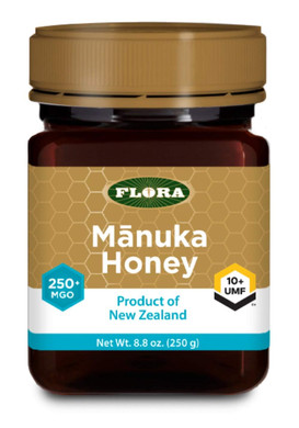 Flora - Manuka Honey - Mgo 250+/10+ Umf - Sustainable Honey From New Zealand - Non-Gmo & Unpasteurized - 8.8 Oz. Jar