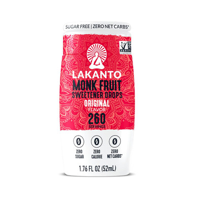 Lakanto Liquid Monk Fruit Extract Drops, Erythritol Free Sugar Substitute Sweetener For Tea, Coffee, Water & Smoothies, Sugar Free, Low Calorie, Zero Sugar, Vegan, Keto, Original Flavor, 1.76 Fl Oz