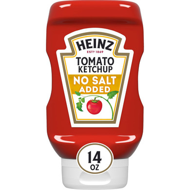 Heinz Tomato Ketchup With No Salt Added, 14 Oz Bottle
